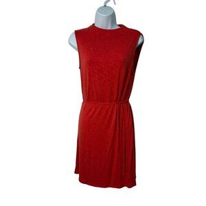 Dolan Anthropologie Womens Sleeveless Tank Shift Dress‎ Size S Red Waist Tie